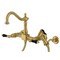 Kingston Brass Duchess Wall Mnt Bridge Kitchen Faucet W/Brass Sprayer, Brass KS1267PKLBS - alternate 1